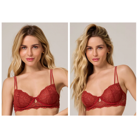 Sutiã Balconet em Renda Floor